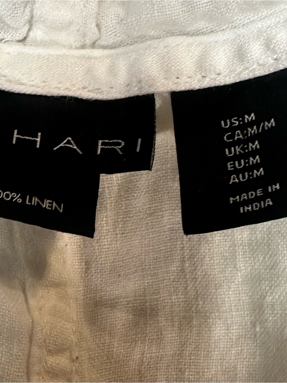 Tahari 100% Linen Hooded Henley Tunic Top Women’s M White Kangaroo Pocket - Picture 5 of 7